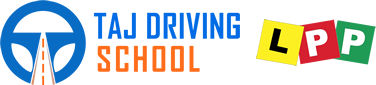 taj driving school logo